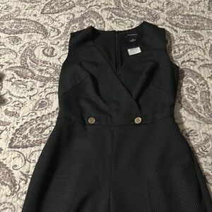 Club Monaco Black Buttoned V-Neck Sheath Dress